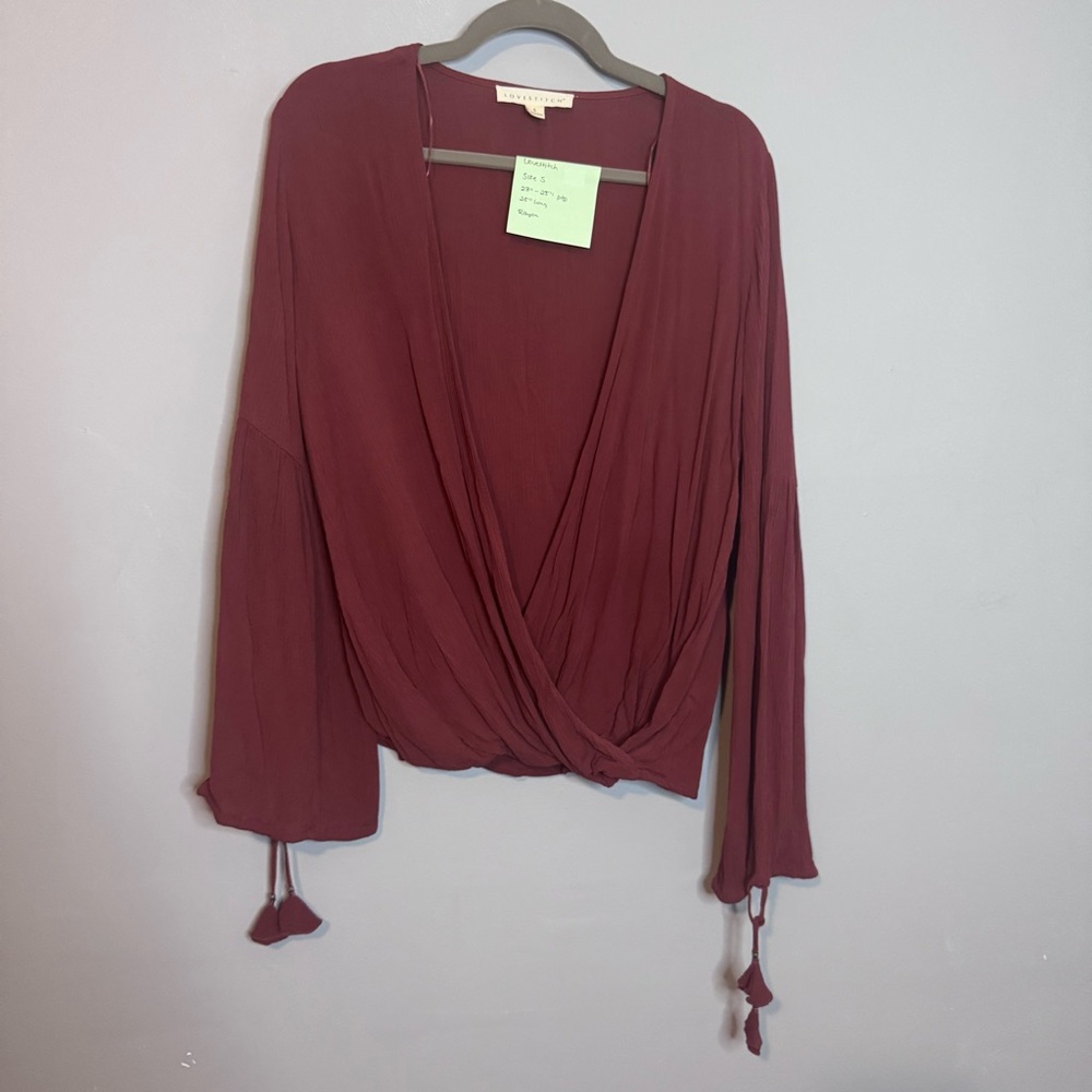 Lovestitch Deep Red Wrap Blouse